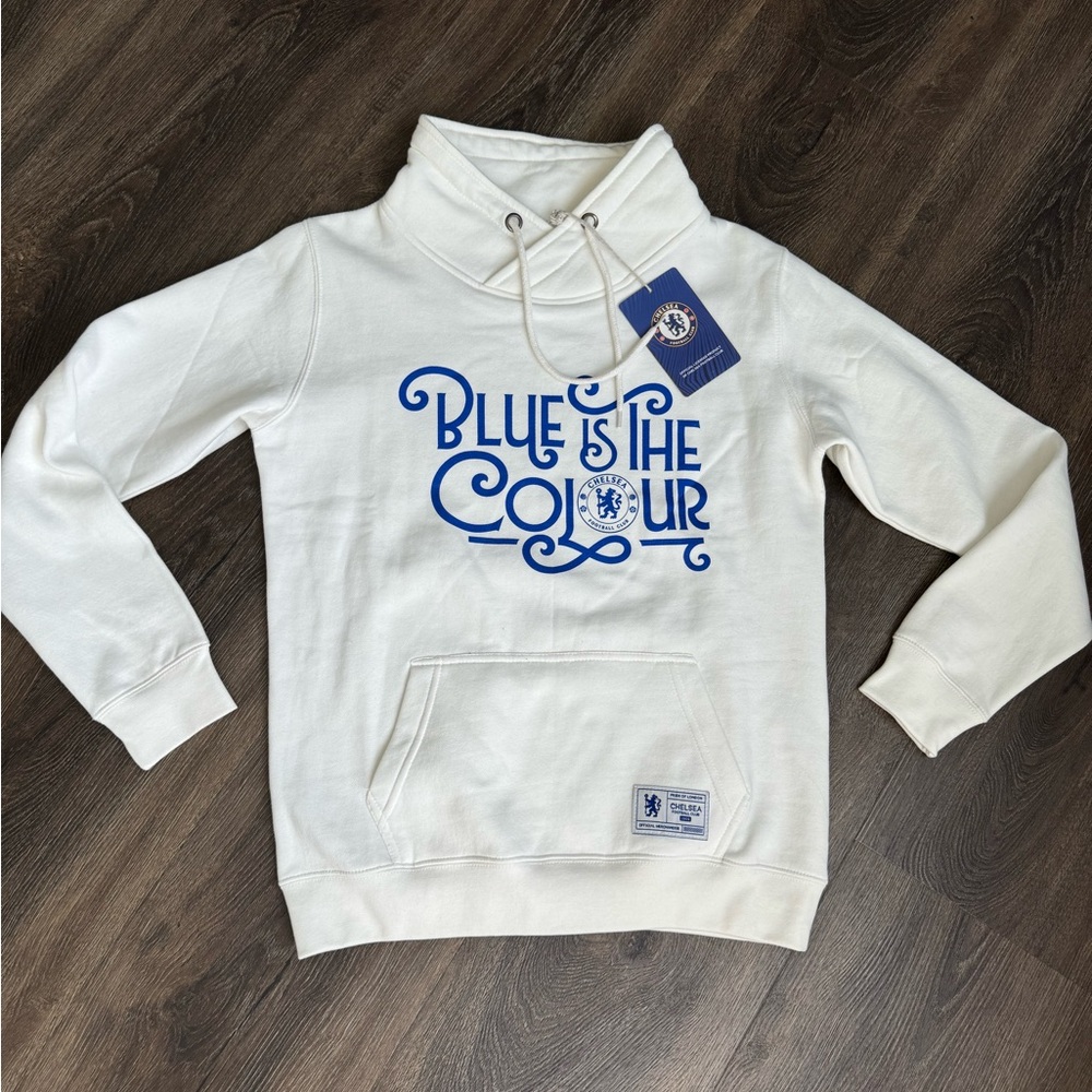 Blue and White Athletic Sweatshirt
